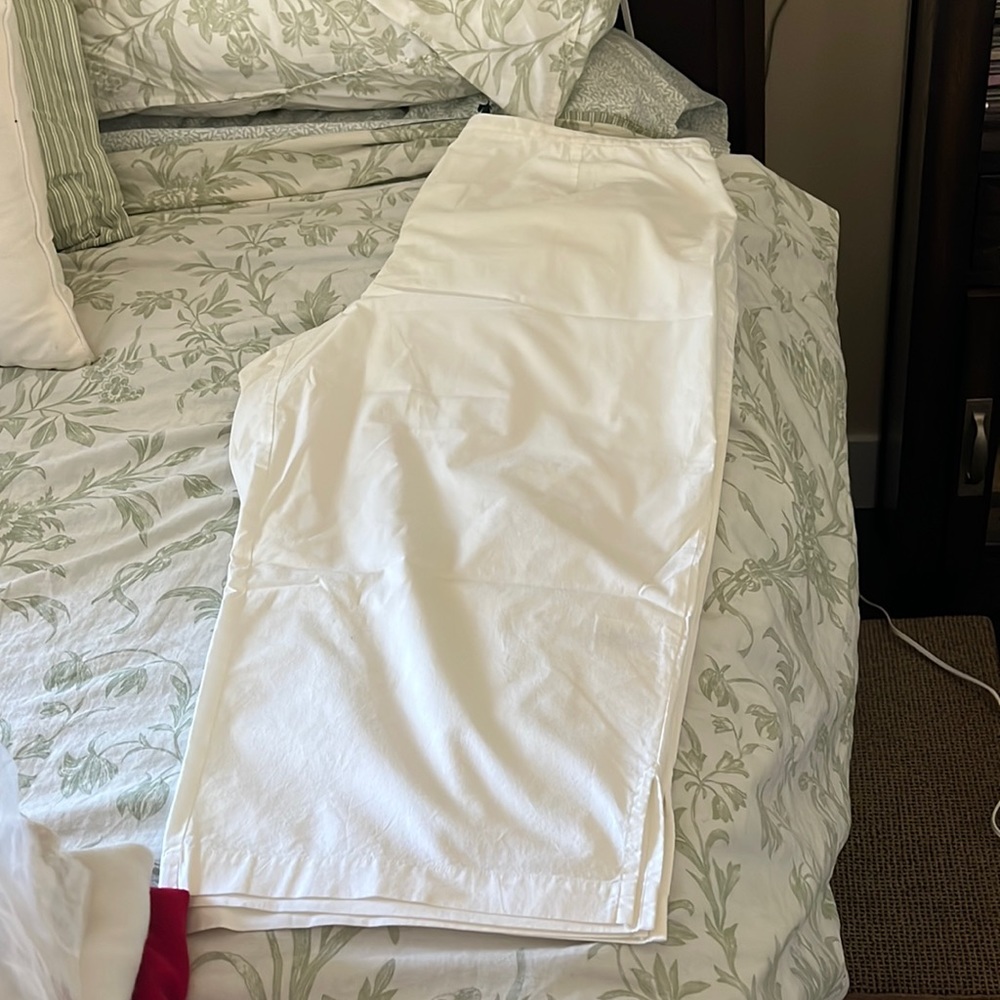 White linen pants